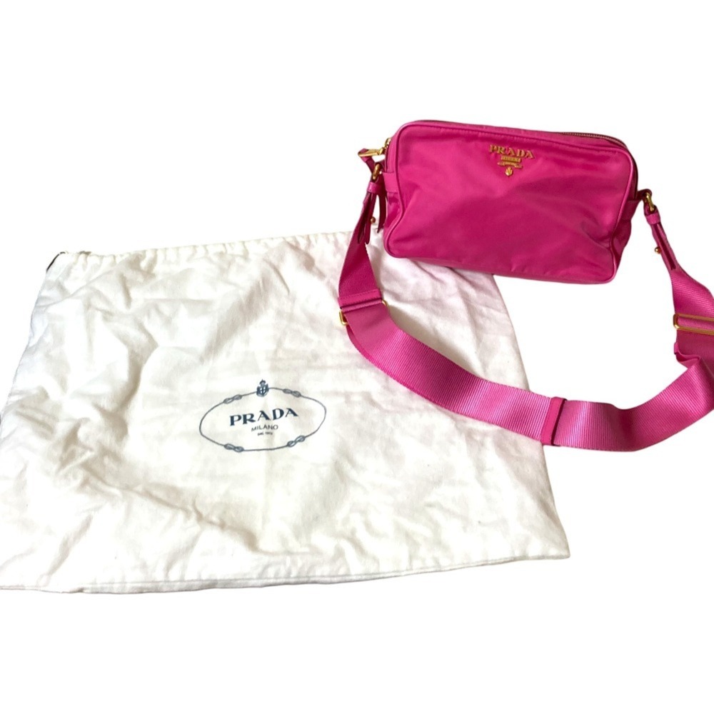 PRADA Pink Canvas Shoulder Bag - Picture 9 of 12